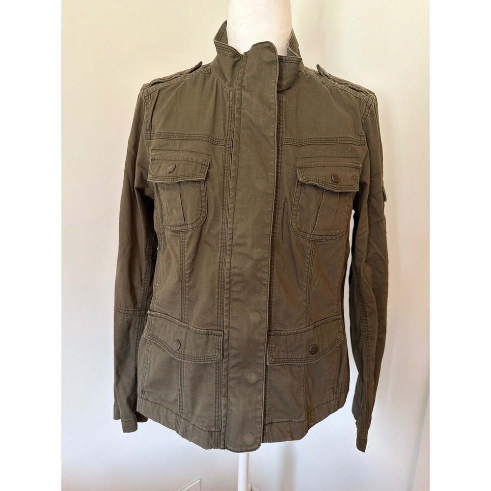 Sonoma‎ Life Style Womens Olive Green Utility Field Jacket Cotton Stretch Large